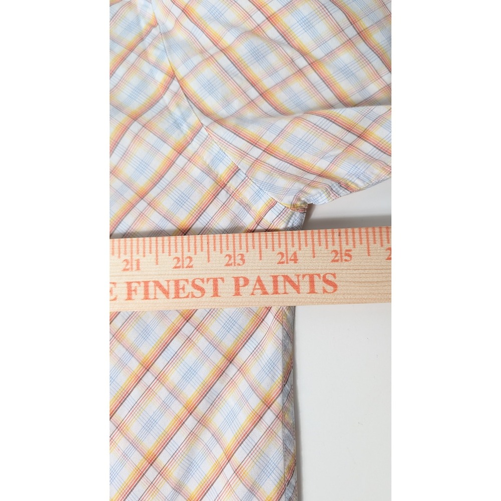 Linea Dome Chemise Mens Orange Plaid Shirt Long Sleeve Button Down‎ L 16 1/2-17 - Picture 6 of 7